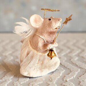 Bethany Lowe Designs Pixie Mouse Paper Mache 3.5" High
